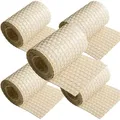 NYVI Polyrattan Sichtschutzstreifen Privafence 255x19 cm - Sichtschutz für Doppelstabmatten Zaun 5 Rollen Beige