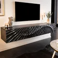 Massives TV-Board SCORPION 160cm schwarz Mangoholz hängend Lowboard TV-Schrank