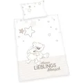Herding Lieblingsmensch Babybettwäsche 40x60+100x135 cm Baumwolle beige