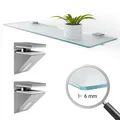 Wandregal Milchglas ESG Glas Glasablage Schweberegal Bad Wohnzimmer 40x13 cm