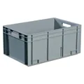 Tecwerk Transportstapelbehälter L400xB300xH220mm grau PP Durchfassgriff Seitenwände geschlossen (2000447806)