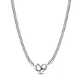PANDORA Moments Gliederhalskette mit Nieten aus Sterlingsilber in der Farbe Silber, Kompatibel mit PANDORA Moments Armbänder, Länge: 45cm, 392451C00-45