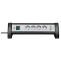 Brennenstuhl Premium Office-Line Steckdosenleiste 4-Fach mit Schalter (Mehrfachsteckdose für den Schreibtisch, 1,8m Kabel, 2-Fach USB 3,1 A, Made in Germany) schwarz/grau
