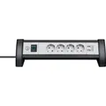 Brennenstuhl 1156250534 Steckdosenleiste mit Schalter 4fach Schwarz, Lichtgrau