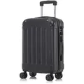 yonsly Premium Reisekoffer TSA-Schloss,YKK-Reißverschluss Hartschalen-Koffer Trolley Kabinenkoffer Rollkoffer Suitcase Handgepäck (Schwarz, M) - Schwarz