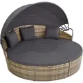 tectake® Rattan Sonneninsel Santorin widerstandsfähig UV-beständig - Naturbelassen