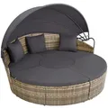 tectake Rattan, Natur, Kunststoff, Organisch, 171x136x175 cm, Loungemöbel, Sonneninseln