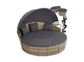 tectake® Rattan Sonneninsel, widerstandsfähig, klappbares Sonnendach, variabel aufstellbar
