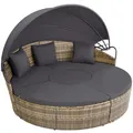 Rattan Sonneninsel Santorin Gartenliege Liegestuhl Relaxliege natur B-Ware