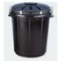 Runder Abfalleimer Mit Deckel 70l Schwarz