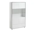 ebuy24 Vitrine Kenan Vitrine 2 Türen, 1 Schublade weiß Hochglanz (1-St)