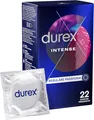 durex Kondome Intense, 22 St., Komfortabler Sitz, mit Noppen, Rippen & viel Desirex-Gel