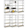 Juskys Lagerregal, Silber, Metall, 90x180x40 cm, Freizeit, Heimwerken, Werkstatt