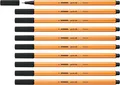 STABILO Fineliner point 88 schwarz 10er Pack 0,4 mm Metallspitze langlebig