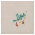 Greengate Stoffserviette JUANA Sand mit Tannenzweig Gestickt 40x40 Serviette