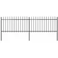 vidaXL Gartenzaun mit Speerspitzen Stahl 3,4 x 1 m Schwarz
