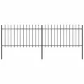 Gartenzaun mit Spears Top 3,4x1 m Stahl schwarz
