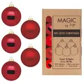 Weihnachtskugeln Glas 6cm x 30 Stück in Kartonbox Christbaumkugeln Ochsenblut