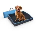 Bestlivings Tierbett Faltbares Haustierbett, Polyester, Haustierkorb für Hunde u. Katzen tragbares Hundebett Hundekorb blau|schwarz 80 cm x 60 cm