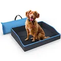 Bestlivings Faltbares Haustierbett für Kleine Hunde und Katzen - Blau - (80cm x 60cm) Reisebett - tragbares Hundebett mit stabilem Rahmen