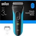 BRAUN Series 3+ Elektrorasierer 3040s Herrenrasierer - Schwarz/Blau