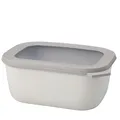 Mepal Multi Bowl Cirqula Rectangular - Mikrowellen Geschir - Geeignet als Luftdichte Aufbewahrungsbox für den Kühlschrank, Mikrowellengeschirr & als Frischhaltedosen - 1500 ml - Nordic white
