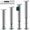 VETIN 4 Stück Möbelfüße Verstellbar, Möbelfüße Höhenverstellbar 20-37cm, Metall Edelstahl Möbelbeine, Möbelbeine für Schrank Fernsehschrank Bett Sofa Nachttisch Lehrstuhl Badezimmerschrank