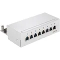 Goobay Patchpanel 68882, Cat 5e, 1HE, grau, STP geschirmt, mit 8 Ports