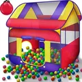 KIDUKU Spielzelt mit 300 Bällen undTasche Kinderzelt Bällebad Pop Up Babyzelt - Rot/Blau/Grün/Gelb