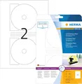 HERMA 8624 CD DVD Etiketten inkl. Zentrierhilfe blickdicht, 10 Blatt, Ø 116 mm M