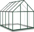 vidaXL Gewächshaus mit Fundamentrahmen Grün 224x169x202 cm Aluminimum