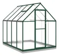 vidaXL Gewächshaus Gewächshaus mit Fundamentrahmen Grün 224x169x202 cm Aluminimum