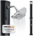 Juskys Solardusche Victoria, 35 L, schwenkbarer Duschkopf, stufenlose bis 60 °C, plus Fußdusche schwarz 21.5 cm x 217 cm