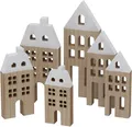 Boltze Dekohaus Towny Set Holz 15-23,5cm charmante Höhenvariationen