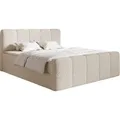 Selsey Cloudy II - Boxspringbett 200x200 cm, mit Bettkästen und Topper, Bouclé Hellbeige - Beige
