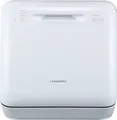 Respekta Mini Einbau-Geschirrspüler 42 cm/kleiner Tischgeschirrspüler mit Wasseranschluss/klappbarer Besteckkorb & Tellerhalter / 3 Programme/Extra-Trocken Funktion / GSPU42 / in weiß