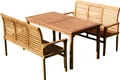 TEAK XL Set Gartentisch + 2 Bänke JAV-ALPEN