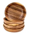 Levandeo® Dekoteller, 4er Set Runde Teller Akazie Ø10cm Holzteller Snackteller Dekoteller