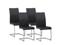 Albatros Freischwinger Stühle 4er Set MURANO, Schwarz - Esszimmerstuhl Schwingstuhl, modernes Design, Kunstleder-Bezug, dicke Polsterung-Küchenstuhl, Polsterstuhl, Stuhl Esszimmer Esstisch