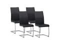 Albatros International Freischwinger Freischwinger MURANO 4er Set schwarz kunstleder Modern (4er Set, Schwarz), Esszimmerstuhl Schwingstuhl mit modernem Design, dicke Polsterung