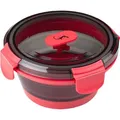 Lurch Frischhaltedose Up & Down, aus Silikon / Kunststoff, 0,4 Liter, frozen pink, luftdicht, faltbar