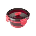 Lurch Frischhaltebox Silikon 400 ml rund Frozen Pink – Faltbar und Auslaufsicher - Lunchbox für unterwegs