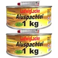 LudwigLacke Alu Spachtelmasse 2 x 1 kg inkl. Härter – Aluminium Reparaturspachtel für Auto, Karosserie, Metall & GFK – hitzebeständig, leicht schleifbar