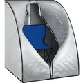 Tectake Mobile Dampfsauna Thermaluxe Ii 2 Liter Dampfgenerator Mit 1000 W 15 Temperaturstufen und Timerfunktion  90 x 78 x 100 cm Grau Blau
