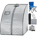 tectake Mobile-Dampfsauna, Grau, Blau, Kunststoff, Freiform, 78x100x90 cm, CE, Freizeit, Wellness, Sauna