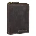 STILORD Giannis Mini Leder Portemonnaie Herren RFID Brieftasche Hochformat Geldbörse Klein mit Reißverschluss Vintage Wallet aus echtem Leder Farbe:dunkel - braun