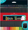 Faber-Castell 116450 - Buntstifte Blackwood, Black Edition, 50er Etui, leuchtend