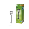 Philips Outdoor Ultra-Efficient Solar Radii Sockelleuchte Spiess 1.3W, Linkable Sensor, 3000 Kelvin, schwarz, 175 mm