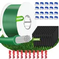 Yatosally 200m Begrenzungskabel Mähroboter + 100 Erdnägel + 20 Kabelverbinder + 10 Anschlussklemmen, Robustes Rasenroboter Kabelzubehör, Kompatibel mit Husqvarna, Bosch, Worx, Gardena, und mehr