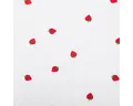 SCHÖNER LEBEN. Stoff Baumwollstoff Meterware Popeline Mini Erdbeeren weiß rot grün 1,45m, allergikergeeignet